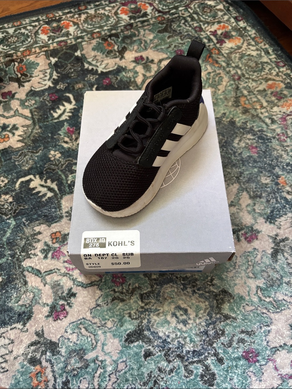 adidas Kids Black and White Slip-On Sneaker